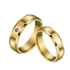 Beichong New Fashion DIY Paar Schmuck Ringe 6 MM schwarz plattiert Farbe mit CZ Stein 316L Edelstahl Paar Ringe für Liebhaber