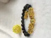 Natural Obsidian Buddha Bead Armband för män Kvinnor Pixiu Armband Feng Shui Jewelry247K