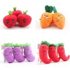 Sound Banana Watermelon Radish fruits Plush Toy vegetables Classical Cute Dog Interactive Gift Soft Pet Teething Molar kids toys