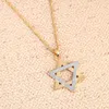 Jewish Jewish Magen Star of David Pendant Collier Femmes Femmes Men Chaîne Two Tone Color Color Brass Israel Collier6370764