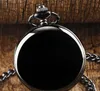 100 Helt nytt Fashion Classic Black Gun Color Glossy Retro Antique Pocket Watch Factory S Large Pocket Watch Gift Table Whole3285375