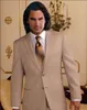 Classic Design Khaki Groom Tuxedos Notch Lapel Two Button Groomsmen Mens Wedding Dress Excellent Man Suits(Jacket+Pants+Vest+Tie) 365