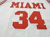 النساء مخصصة للرجال للشباب رقم 34 رون هاربر Miamii من أوهايو كلية كرة السلة جيرسي حجم S-4XL أو العرف أي اسم أو رقم جيرسي