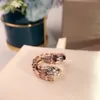 New pattern snake ring Golden Classic Fashion Party Jewelry For Women Rose Gold Wedding Luxurious snake Open size rings shipp212K