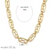 New trendy fashion luxury designer exaggerated geometric big metal circle chain choker statement necklace for women 18k gold plated