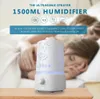 Aromatherapy Hot Sale 1500ml Ultrasonic Air Humidifier for Home Diffuser Humidificador Mist Maker 7Color LED Aroma Diffusor