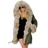 Kvinnor mode förtjockar varm lyxig vinterrock faux päls huva parka överrock topp långjacka utkläder