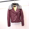 Kvinnor Tjock Faux Lambull Vinter Läderjacka Ny Långärmad Slim med Faux Fur Short Coats Ladies Biker Moto Jackor