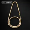 5mm Men's Hip Hop Bling Bling Iced Out Tennis Chains 1 Row Rhinestone Necklaces Silver Gold Color Chain Necklace Bracelet Set
