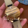 Luxury Factory 3 Size Blue Balloon Gold Women's Watches Switzerland Automatic Movement Black Leather Strap Lady Wristwatches 323B