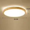 Techo de luz LED de madera plaza de Ronda para sala de estar dormitorio iluminación de la superficie interior montado en la lámpara de control remoto regulable MYY