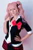 Danganronpa junko enoshima rosa cosplay parrucca 2 coda piccola capelli sintetici9380201