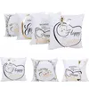 Happy Easter Shining Bronzing pillow case Bunny Rabbit Design Square Cotton Pillowcase Sofa Car Cushion Covers Festival Home Decorations