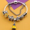 Bracelet de perles de charme en gros-européen pour perles de verre vert / jaune de style Pandora Lady / enfant Bangle Jewelry