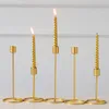 Gold Metal Candle Holders Modern Style Simple Design Candle Holder Wedding Christmas Table Decoration Bar Party Home Decor Candlestick