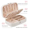 PU Leder Schmuck Box Lagerung Box Ring Display Dame Fall Tragbare Schmuck Organizer für Halsketten Joyeros Organizador De Joyas DLH394