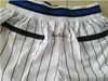 Nouveau Short Team Shorts 92-93 Vintage Baseketball Short Zipper Pocket Vêtements de course Noir Blanc Stripe Couleur Just Done Taille S-XXL