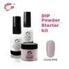 28g Dip Powder Starter Kit Base&Top 2 in 1 No Lamp Cure Gel Activator Clear Pink Nail Dip Powder Natural Dry Nail Salon