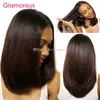 Glamorös Bob Style Virgin Brasiliansk Rikt Hår Paryk Högkvalitativ Malaysiska Indiska Peruanska Human Hair Lace Front Pärlor / Full Lace Paryk