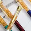 Kreative Goldfolie Kugelschreiber Flow Liquid Metal Signature Business Pen Schule Bürobedarf Schreibstift