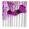 紫色の花の装飾3 dのカーテンDカーテン印刷塞いればポリエステルの写真ドレープ生地