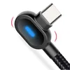 Lepiej użyj podwójnej łokcia Type-C Micro USB Kable szybkie ładowanie 90 stopni Kabel ze światłem dla kabla Samsung Huawei do ładowarki telefonicznej Allmobile