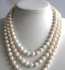 完璧な天然真珠のネックレス、17-20 インチ 4 列 7-8 ミリメートル白淡水真珠のネックレス、シェルフラワークラスプ、新しい送料無料