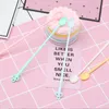 New Flatware Portable Coffee Tea Spoon Long Handle Disposable Mini Ice Cream Tools Party Supplies Plastic Kitchen Accessories ST134
