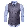 Personnalisé printemps et automne nouveaux messieurs couleur Pure Double boutonnage homme armure hommes britannique Western armure grande taille gilet manteau