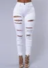 High Street Women Skinny Jeans sexy zerrissene Haut enge Jeans Modes Schwarz -Weiß -Bleistift Denim Pants3011522