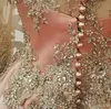 Formal Evening Dresses Long Sleeve Jewel Sweep Train Appliques Beaded Special Occasion Dress Prom Party Gowns