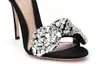 Vendita calda- Diamanti Donna Scarpe col tacco alto Donna Strass Scarpe col tacco Fiocco Nastro Nastro di raso Sandali sexy Scarpe da banchetto Sandalo