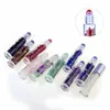10 Stück natürliche Edelstein-Rollerkugelflaschen für ätherisches Öl, Parfüm, nachfüllbar, Kristallrolle auf Flasche P219