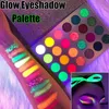 24 colors Aurora Glow Luminous Eyeshadow Palette Neon Stage Clubbing eye shadow pallete accept your logo