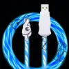 LED Flowing Visible Light USB Data Sync Opladen Kabels Type C Micro V8 5Pin Kabel voor Samsung S8 S9 S10 Opmerking 8 9 HTC LG