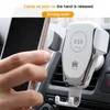 Q12 Trådlös billaddare 10W Fast Car Mount Air Vent Gravity Phone Holder Compatible för iPhone Samsung LG Alla Qi -enheter C12