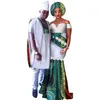 Yeni Afrika Aplike Uzun Elbiseler Kadınlar için Bazin Riche Afrika Erkekler Robe Gömlek ve Pantolon Elbise Dashiki Afrika Giyim WYQ109