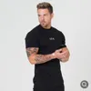 Nouvelle chemise d'été pour hommes coton gym fitness hommes t-shirt marque vêtements sport t-shirt mâle imprimé à manches courtes course t-shirt