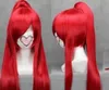 Synthetische pruiken Wig Tengen Topp Gurren Lagann Yoko Red Long Ponytail Anime Cosplay Party Pruik H70