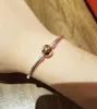 Rose Gold Plated Ball Clips Bangle Armband med originallåda för Pandora 925 Sterling Silver Women Present Armband