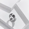 8 мм прекрасный кот Китти модные кольца для женщин Spinner вращающийся нержавеющая сталь женщин обручальное кольцо коробка серебро комфорт Fit группа