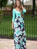 Floral Maxi Dresses Women Flowers Casual Dresses Long O Neck Vintage Dress Party Sundress Bodycon Designer Slim Dress Clothes Vestidos C6804