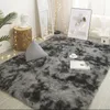 FBC19011003 Modern Nordic Style Grey Plush Soft Carpet For Living Room Tie Dyeing Anti-slip Floor Mats Rugs