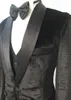 Новый фланель с узором Groom Tuxedos Swale отворота мужские деловые костюмы свадебные выпускные ужин 3 шт толстый блейзер (куртка + брюки + жилет + бабочка) W518