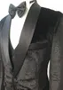 Nuovo flanella con smoking da sposo a forma di sposo da sposo da giro per gli uomini di business per matrimoni da ballo da ballo 3 pezzi Blazer spessa (giacca+pantaloni+gilet+bowtie) W518