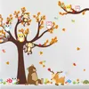 Dessin animé forêt arbre branche Animal hibou singe ours cerf Stickers muraux pour enfants chambres garçons filles enfants chambre décor à la maison