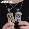 Halskette mit 18-karätigem vergoldetem, massivem schwarzen Jesus-Christus-Anhänger, Iced-Out-Zirkon, Herren-Hip-Hop-Schmuck, Bling-Party-Geschenk