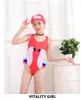 Esplosivo per bambini Costume da bagno per bambini Cartoon Swan Parrot Stampa Costume da bagno Girls Costume da bagno per inviare il tappo di nuoto