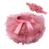 DHL baby girls tulle bloomers Infant newborn tutu diapers cover 2pcs short skirts and flower headband Baby party photograph clothes