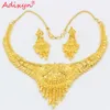 Adixyn Dubai Tassel Necklace Earringsセット女性用のジュエリー